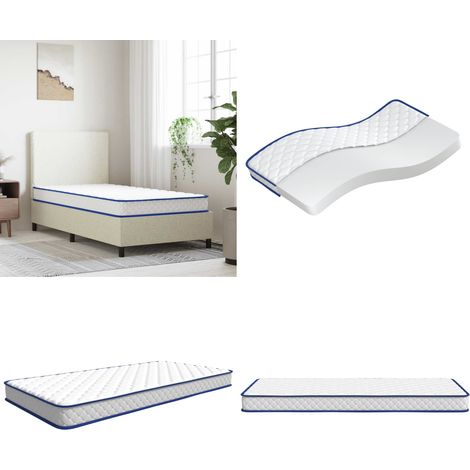 vidaXL Matelas en mousse à mémoire de forme blanc 90x190x17 cm (1/5)