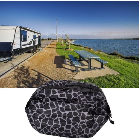 Sac de voyage pliable en polyester, grande capacité, imprimé léopard noir. (1/5)