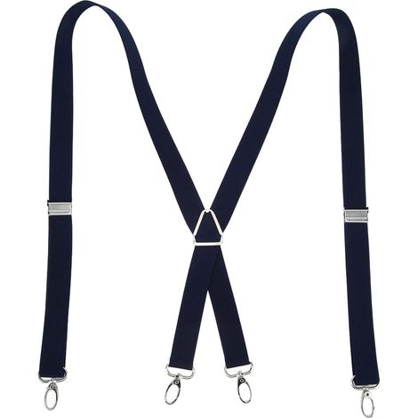 Pantalones elásticos y ajustables para hombre, tirantes con 4 hebillas metálicas, ajuste cómodo para adultos. (1/5)
