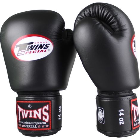Guantes de boxeo Twins de cuero genuino bgvl-3 AIR negros de 12 oz. (1/4)