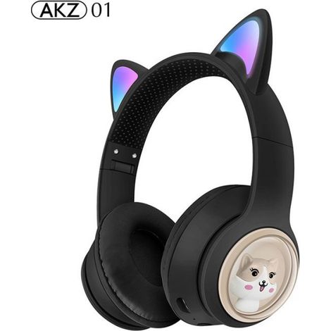 Casque Audio Sans Fil Pour Enfants, Chat Bluetooth Casque Avec Lumières Led Pour Garçons-Filles-Tout-Petits Âgés De 3 Ans CASQUE (1/3)