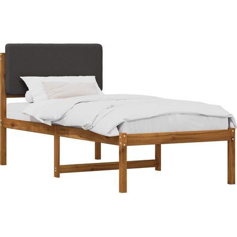Bed Frame with Upholstered Headboard Natural and Dark Grey vidaXL (1/5)