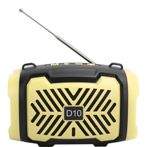 Enceinte sans fil Bluetooth V5.0 D10, micro-enceinte USB avec support pour dragonne lumineuse FMYellow (1/5)