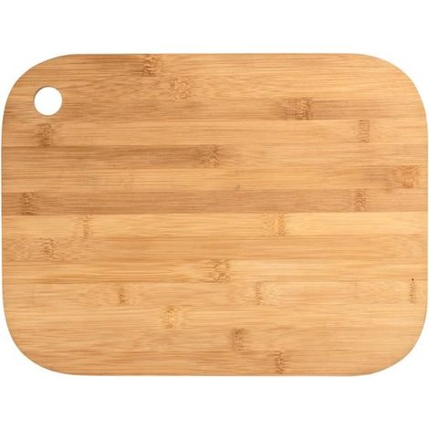 Tagliere in bambù - tagliere da cucina con foro per impugnatura - bambù delicato sulle lame 28 x 21 x 1 cm (1/5)