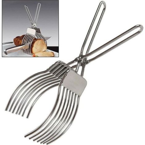 1 Paar Edelstahl-Schneidezangen mit verbesserten Sicherheitsmerkmalen, Küchenutensil für Braten und Gemüse (1/5)