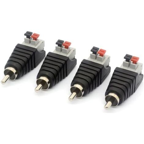 QORVA-Connecteur d'alimentation pour caméra de vidéosurveillance, compatible avec haut-parleur audio/vidéo, RCA mâle vers AV-2 mâle.