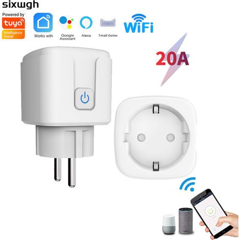 Prise intelligente Tuya Wifi 20A avec mesure de puissance AI voix téléphone portable télécommande prise européenne (1/5)
