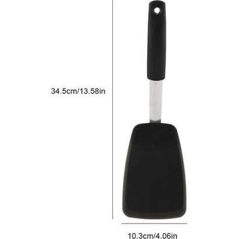 Spatule - Silicone - Acier Inoxydable - Résistant Chaleur Jusqu'à 230 °C - Antidérapant - Cuisine - 1 Pièce (1/5)