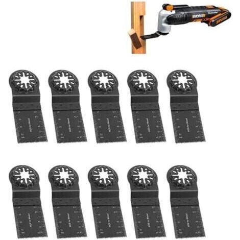 AMXCNOY 10PCS Lames de Scie Oscillante Universelle, Accessoires Outil Multifonction pour Dremel Bosch Makita Fein, Coffret de Lames de Coupe Précise (1/4)