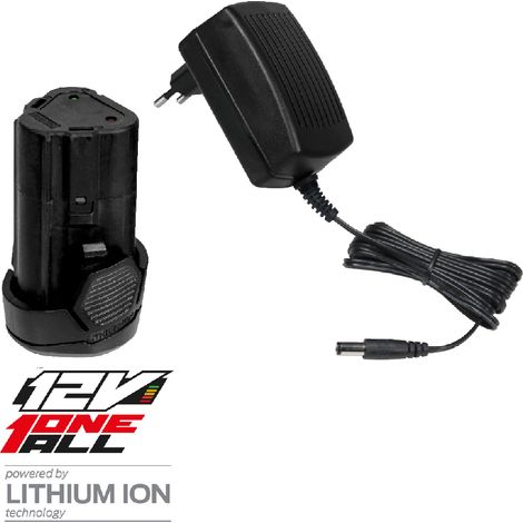 KIT BATTERIA AL LITIO DA 12V 1,3Ah E CARICABATTERIA DA 1,5A KIT ONEALL VALEX (1/2)