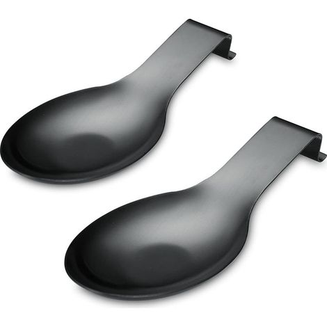 Repose-cuillère noir mat, support en acier inoxydable pour cuisinière, porte-ustensiles louches/pinces/spatules. (1/5)