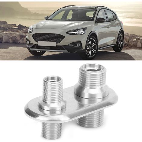Conector universal de 2 puertos para mamparo de aire acondicionado de coche, repuesto para modificación y reparación, color plata Hot Rod. (1/5)