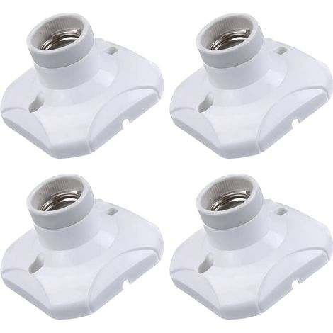 Douille Plafond E27 à Visser, Douille E27 Garage, AC 220-240V, Support Douille pour Ampoule LED, Base Plafonnier Culot E27, Base de Lampe Plastique Blanche pour Lampe au Mur, lot de 4 (1/5)