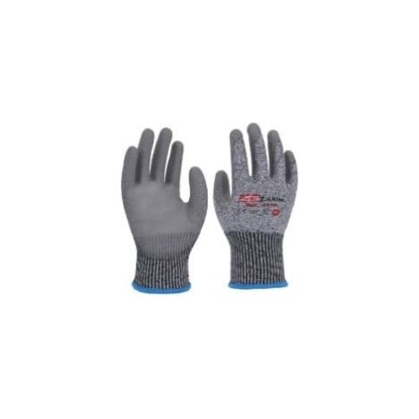 GUANTE ANTICORTE CON SOPORTE EN FIBRA ESPECIAL Y RECUBRIMIENTO DE POLIURETANO EN PALMA T-9 - ZARPA GLOVES