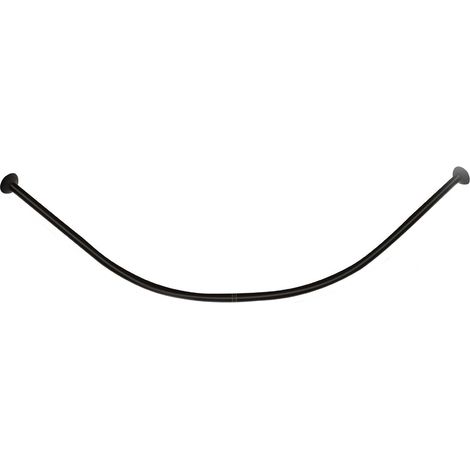 Bastone per tenda doccia universale curvo con aste 90x90 cm nero asta per tende arredo bagno (1/5)