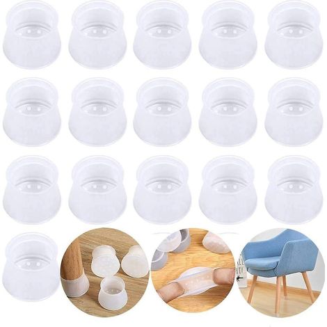 Embouts de pieds de chaise en silicone, lot de 16 protections en silicone pour chaises et tables, couvre-pieds de table et de sol (1/5)