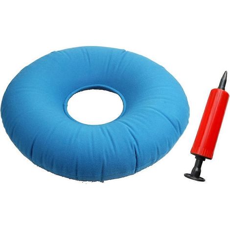 Coussin gonflable portable en forme de donut pour soulager les douleurs hémorroïdaires, coccygiennes et du coccyx. Pompe à air incluse.-35.00X35.00X8.00CM (1/3)