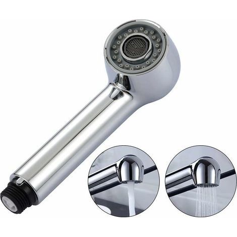 Doccetta, rubinetto telescopico, lavello da cucina, 2 tipi di soffioni, rubinetto di ricambio per lavabo e WC, soffione doccia universale galvanizzato (1/5)