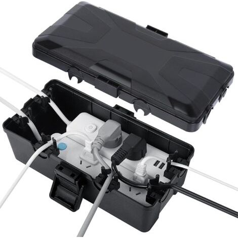 QORVA-Boite Etanche Electrique Exterieur, IP54 (26.1x15x9.4cm) Extérieur Boîte de Câblage étanche, Boitier Etanche pour Protéger les Prises Multiples (1/5)