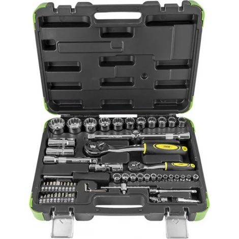 Mallette à outils de 61 pièces avec inserts de coin 1/2 » et 1/4 » JBM53108 (1/5)