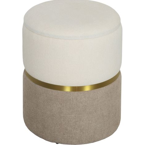 Puf almacenaje con tapa 36 x 36 x 44 cm blanco crema HOMVRA