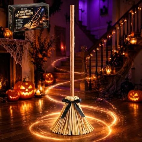 Balai de sorcière motorisé auto-mobile 95 cm Accessoire de décoration d'Halloween (1/5)