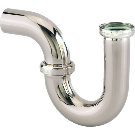 Valentin – Siphon tube de lavabo en laiton chromé – Sortie horizontale murale – Garde d'eau 65 mm – Diamètre 32 mm – 16710000800 (1/5)