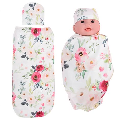 Puckschlafsack mit stoßdämpfender Kapuze, weich und hautfreundlich für Neugeborene – Blumenmuster (1/5)