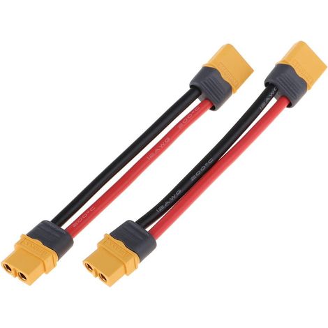 Cable D Extension Mâle Vers Femelle - 10 Cm - 12 Awg - Pour Modèles Rc - Lot De 2 (1/5)