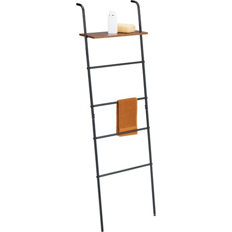 Toallero industrial tipo escalera con estante, 4 peldaños