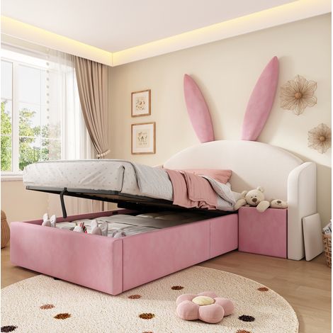letto contenitore 90x200 con comodino velluto OKMYHOME (1/5)