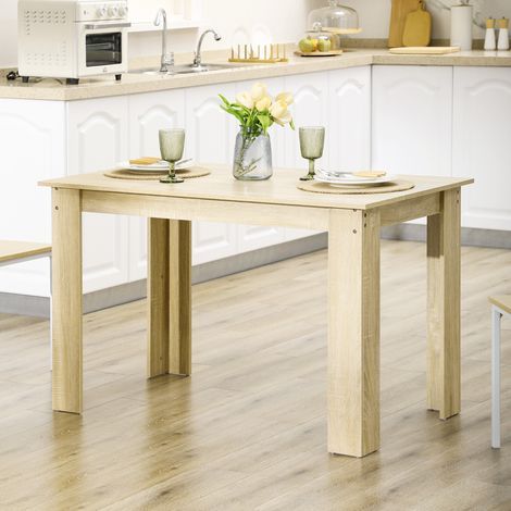 Table de salle à manger/cuisine au design moderne, avec un grand plateau, pouvant accueillir 2 à 4 personnes, en chêne, dimensions : 120 cm (L) x 69 cm (l) x 75 cm (H).