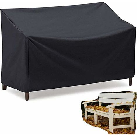 SR Bankabdeckung, wasserdichte Gartenbankabdeckung, 2-Sitzer-Bankabdeckung, Schutzhülle für Gartenmöbel, 210D Oxford-Gewebe mit silberner PU-Beschichtung (1346689cm) (1/5)