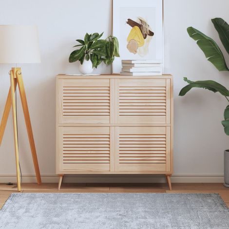 Portes d'armoire à lattes, lot de 4, 39,5 x 49,4 cm, en pin massif