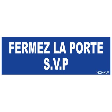 Panneau Fermez la porte svp - Rigide 330x120mm - 4140179