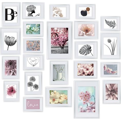 bomoe Bilderrahmen Kunststoff (24tlg) Blossom Weiß