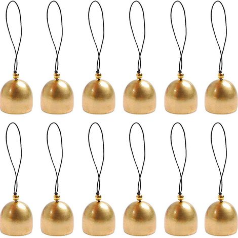 12 pièces petites cloches décoratives - tente de camping Feng Shui Bel - pour Geluk - Welvaart et Veiligheid - Raam et Woonhanger - Windgong (1/5)