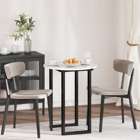 Plateau de table rond Ø 60 x 1,5 cm en bois d’ingénierie blanc brillant - PANGIVO (1/5)