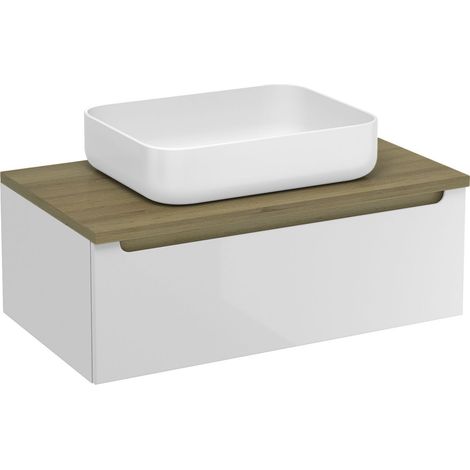 Naturel Mobile bagno Natural Stilla 80x30x45 cm bianco (STILLAD08005DBK)