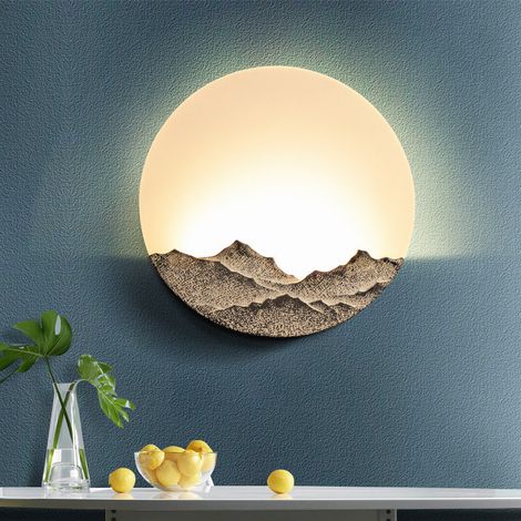 applique murale créative design montagne pour chambre salon escalier hôtel couleur argile 43 cm led trois couleurs de lumiere source lumineuse intégrée non étanche pour intérieur (1/4)