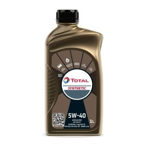 Olio Motore Total Synthetic 5W-40 1 Litro Lubrificante Auto Sintetico Benzina Diesel GPL Metano Universale Alte Prestazioni  Multigrado Alta Protezione