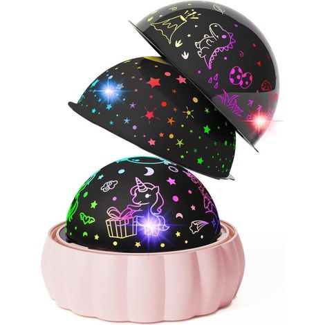 Sternenhimmel Projektor für Kinder 3 verschiedene Themen und 7 Lichtmodi 360° Drehung für magische Effekte Tolles Spielzeug für Kinder von 3 8 Ja (1/5)