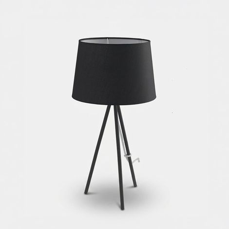 Tischlampe aus Metall und Baumwolle Marilyn - Schwarz (1/3)