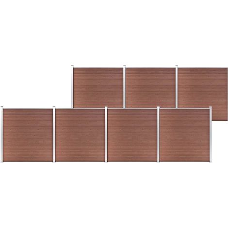 Clôture de jardin WPC 1218x186 cm Marron (1/5)