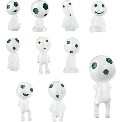 Statuetta in resina della Principessa Mononoke, set da 20 pezzi di statuette di elfi degli alberi, statuetta da giardino, spirito degli alberi e Principessa Mononoke per decorazioni da giardino e per 