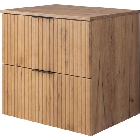 Mobile lavabo, Rovere Craft, 60 x 57 x 46 cm, maniglia nera + Piano (1/5)