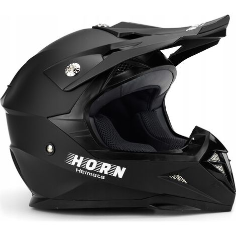 Casco da moto Cross Enduro Quad ATV HORN 915 Nero Opaco XS