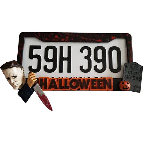 Cadre de plaque d'immatriculation d'Halloween - Cache-plaque d'immatriculation effrayant - Accessoires de voiture personnalisés (1/5)