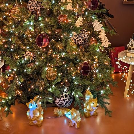 Décoration Noël 3 Écureuils Acrylique illuminés (1/3)