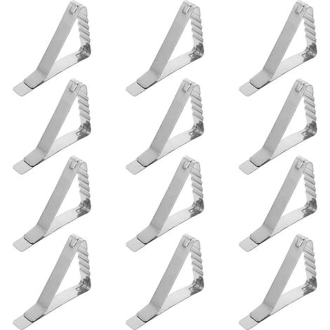 Lot de 12 pinces à nappe robustes en acier inoxydable (1/4)